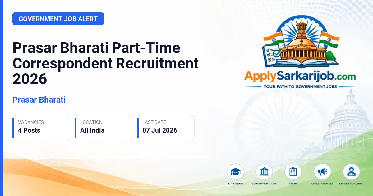 Prasar Bharati - Part-Time Correspondent (PTC) Official Notification Poster & Schedule