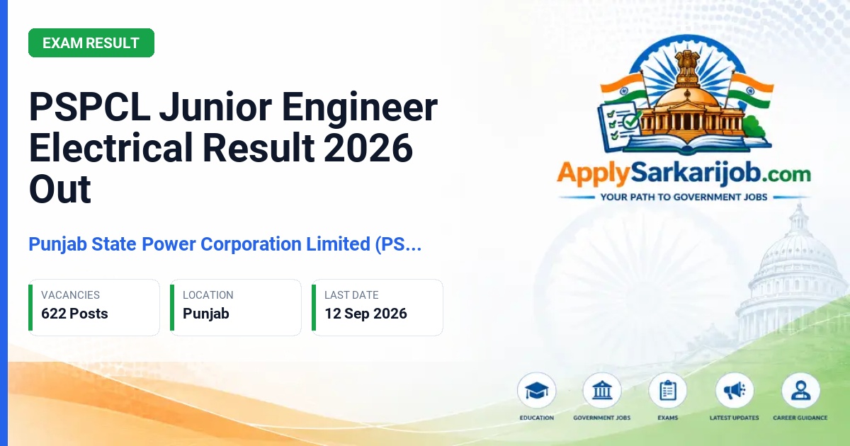 Punjab State Power Corporation Limited (PSPCL) - Junior Engineer / Electrical Official Notification Poster & Schedule