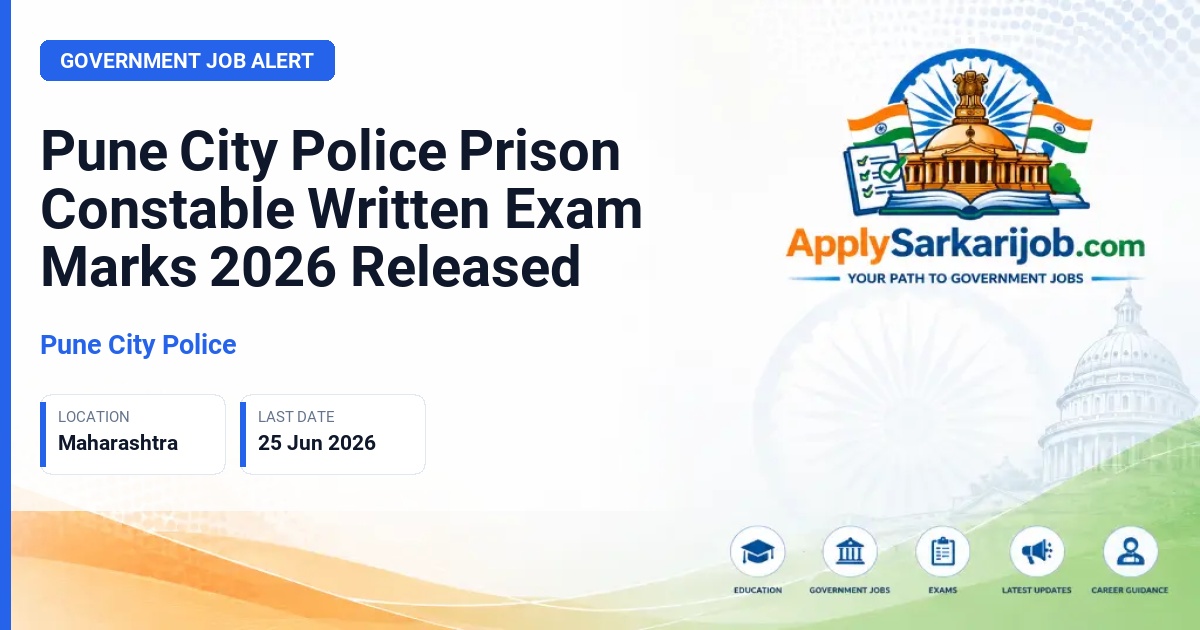 Pune City Police - Prison Constable (Karagruh Shipai) Official Notification Poster & Schedule