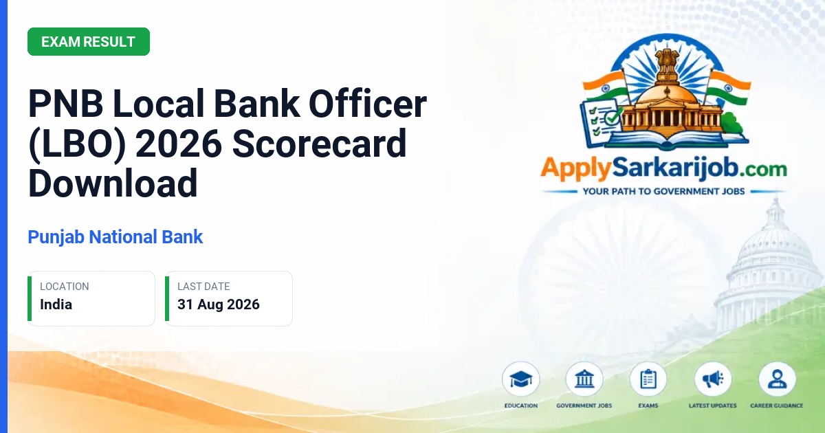 Punjab National Bank - Local Bank Officer (LBO) Official Notification Poster & Schedule