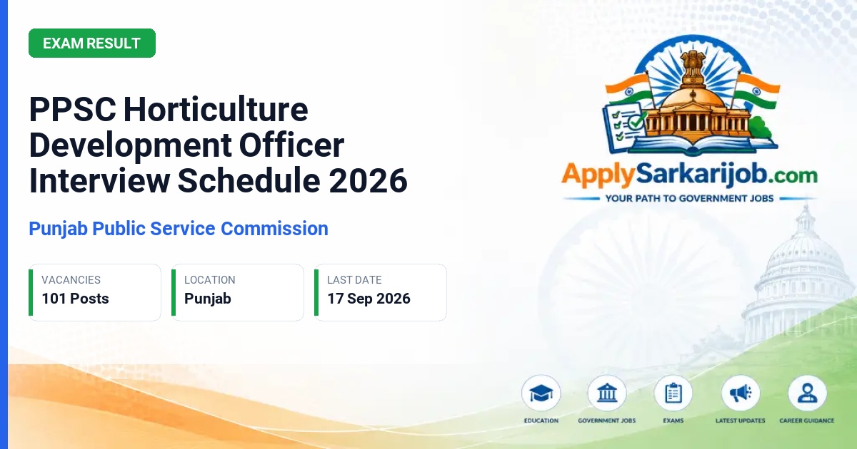 Punjab Public Service Commission - Horticulture Development Officer (Group-A) Official Notification Poster & Schedule