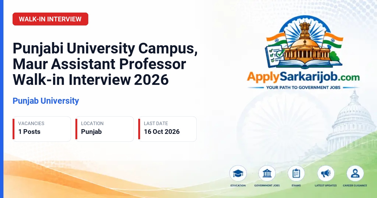 Punjab University - Assistant Professor Official Notification Poster & Schedule
