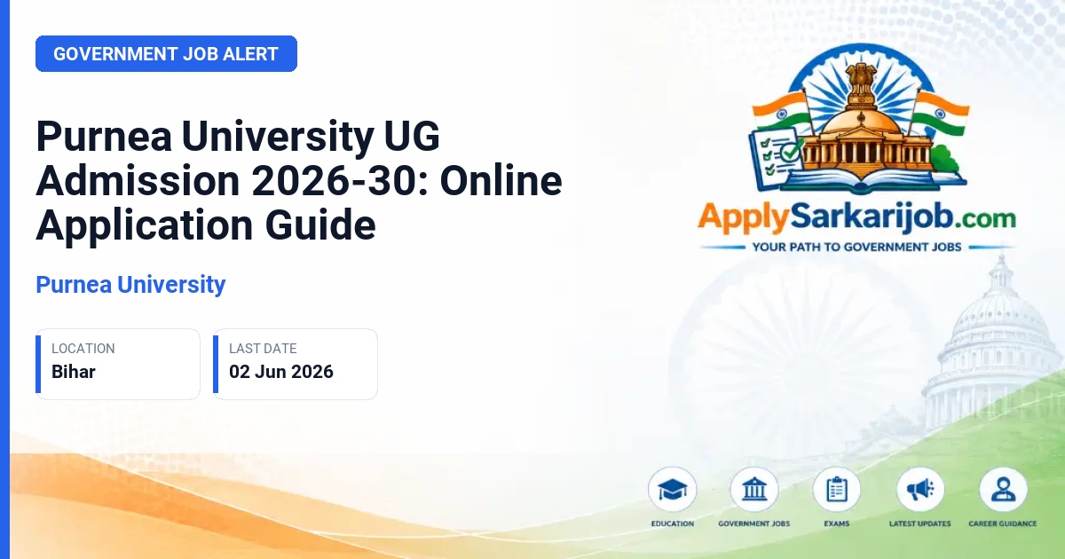 Purnea University - Purnea University UG Admission 2026-30: Online Application Guide Official Notification Poster & Schedule