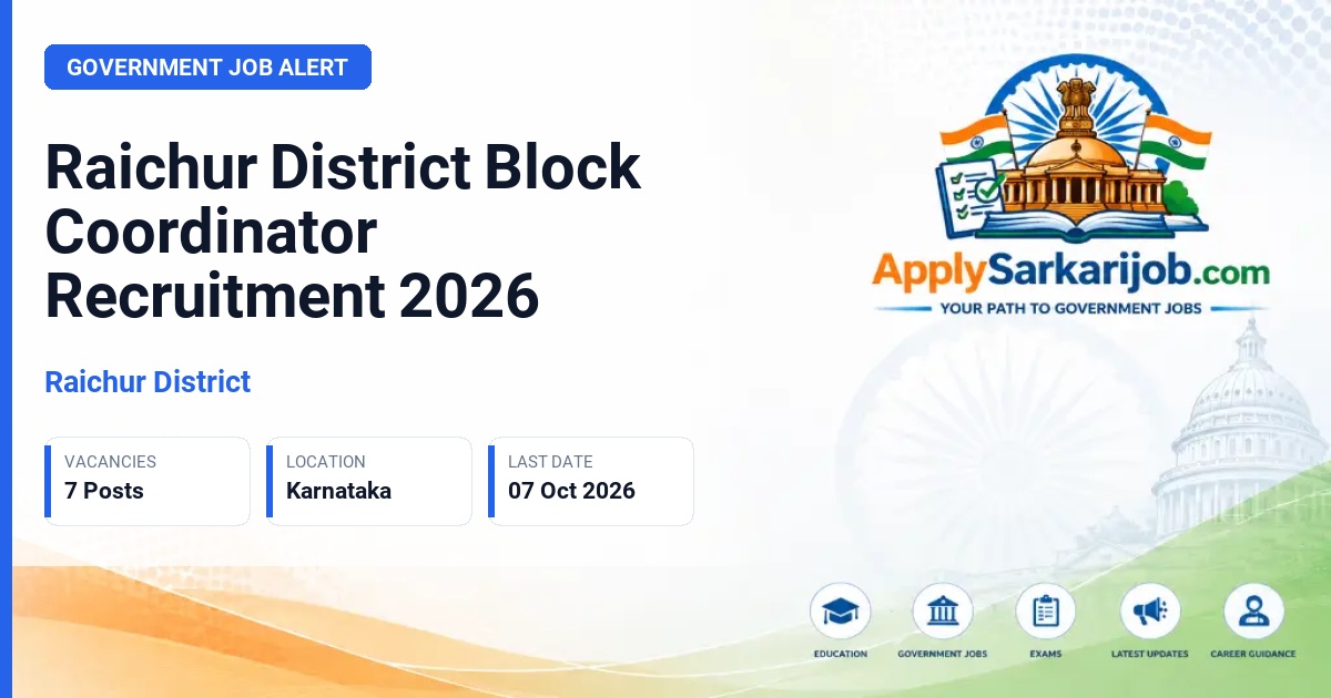 Raichur District - Block Coordinator Official Notification Poster & Schedule