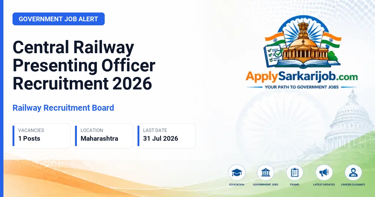 Railway Recruitment Board - Presenting Officer Official Notification Poster & Schedule