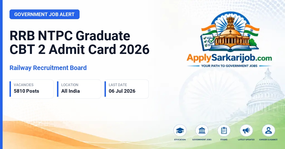 Railway Recruitment Board (RRB) - NTPC Graduate Level Posts Official Notification Poster & Schedule