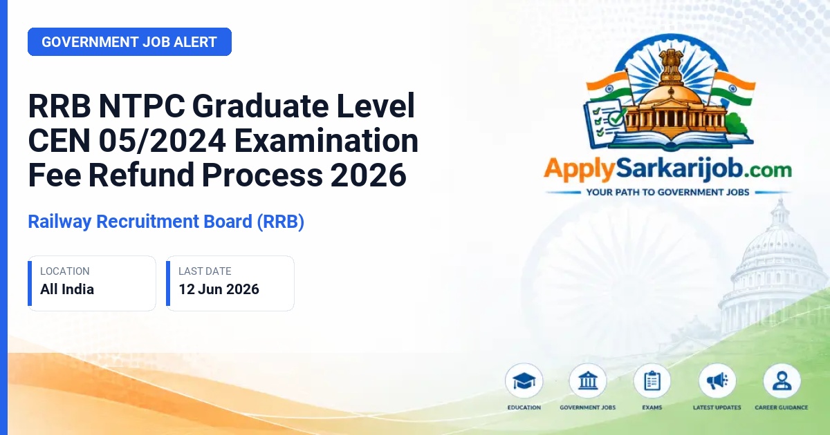 Railway Recruitment Board (RRB) - NTPC Graduate Level Official Notification Poster & Schedule