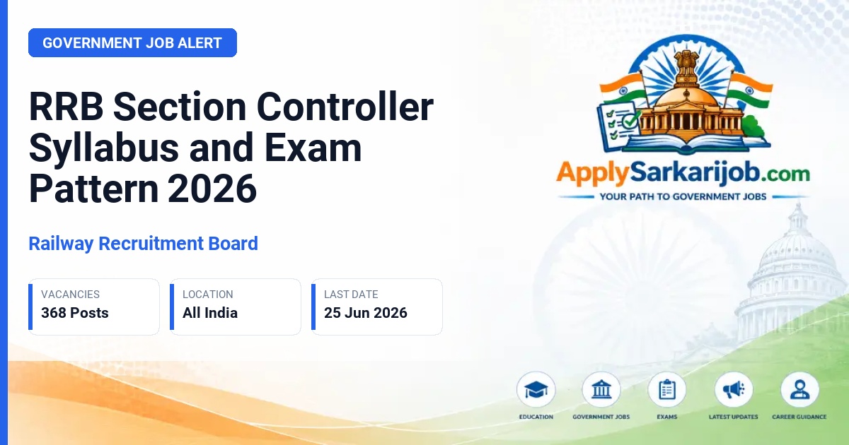 Railway Recruitment Board (RRB) - Section Controller (SC) Official Notification Poster & Schedule
