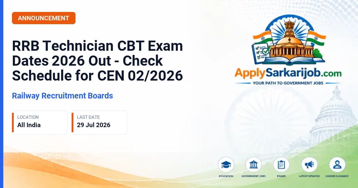 Railway Recruitment Boards - Technician Grade-I Signal & Technician Grade-III Official Notification Poster & Schedule