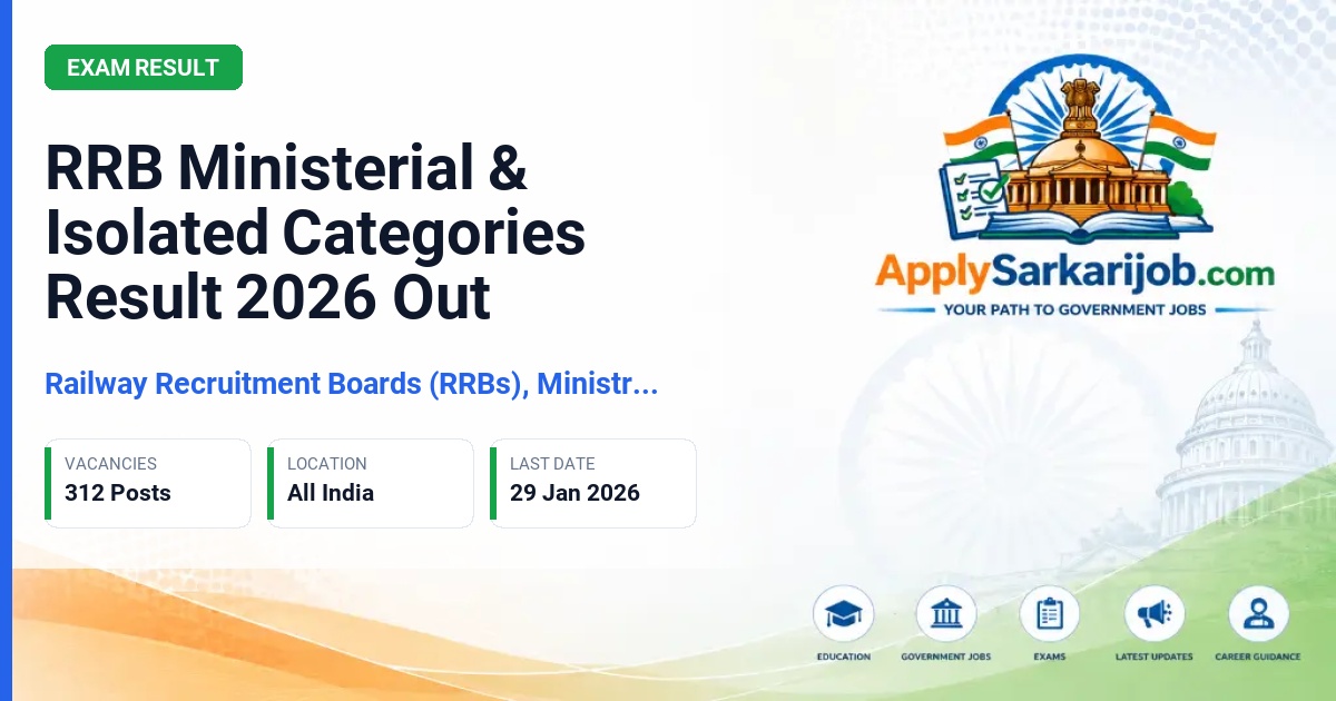 Railway Recruitment Boards (RRBs), Ministry of Railways - Ministerial & Isolated Categories Official Notification Poster & Schedule