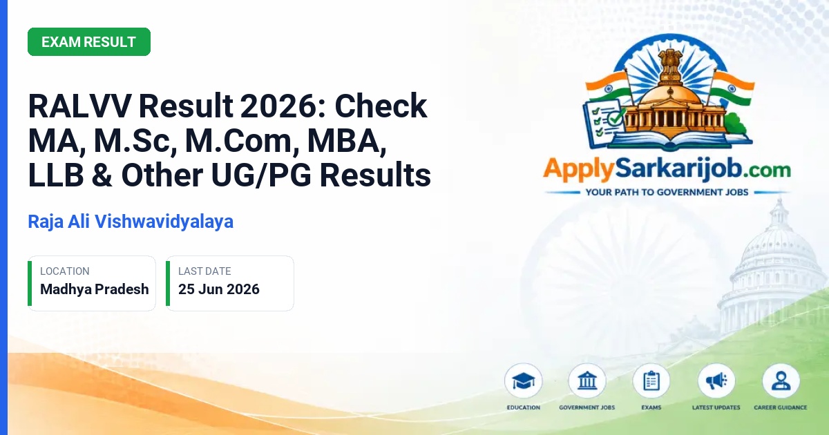 Raja Ali Vishwavidyalaya - Semester Examination Result 2026 Official Notification Poster & Schedule