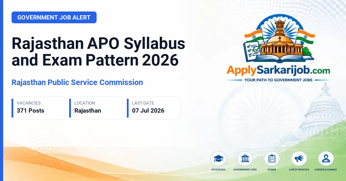 Rajasthan Public Service Commission (RPSC) - Assistant Prosecution Officer (APO) Official Notification Poster & Schedule