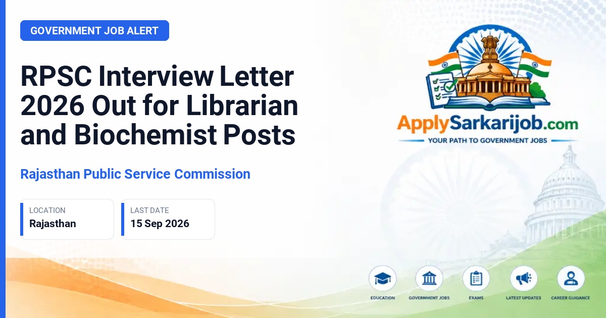 Rajasthan Public Service Commission (RPSC) - Librarian & Biochemist Official Notification Poster & Schedule