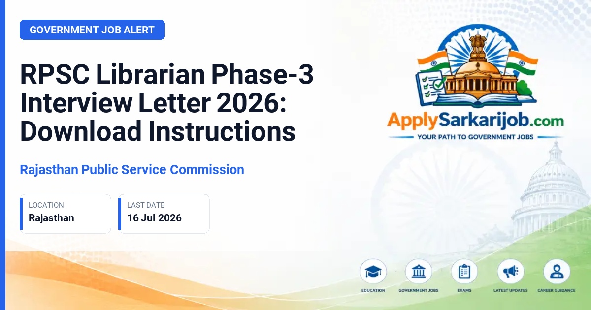 Rajasthan Public Service Commission - Librarian Official Notification Poster & Schedule