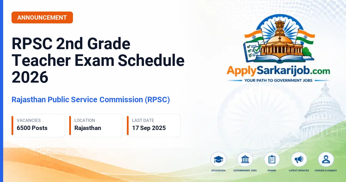 Rajasthan Public Service Commission (RPSC) - 2nd Grade Teacher (Senior Teacher) Official Notification Poster & Schedule