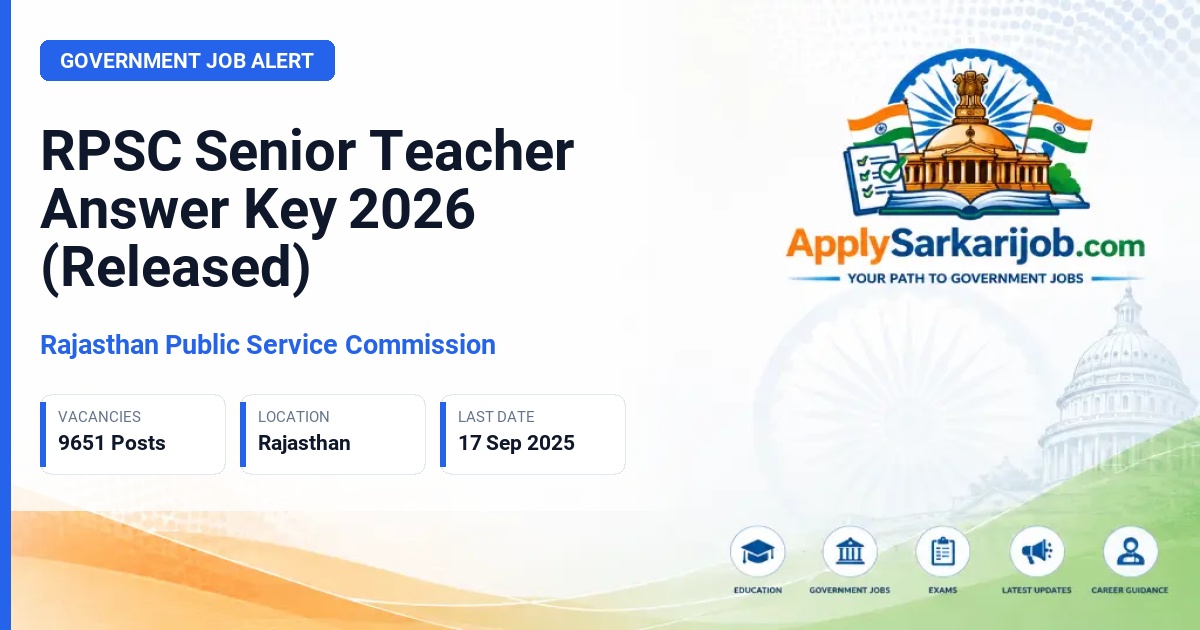 Rajasthan Public Service Commission - Senior Teacher Official Notification Poster & Schedule