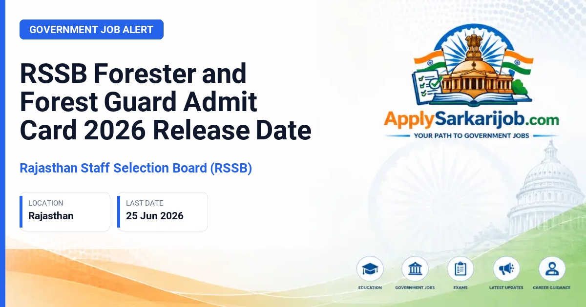 Rajasthan Staff Selection Board (RSSB / RSMSSB) - Forester (Vanpal) and Forest Guard (Vanrakshak) Official Notification Poster & Schedule