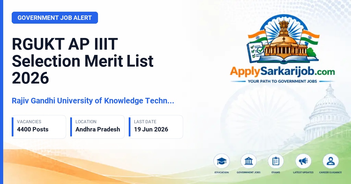Rajiv Gandhi University of Knowledge Technologies (RGUKT) - 6-Year Integrated B.Tech Programme Official Notification Poster & Schedule