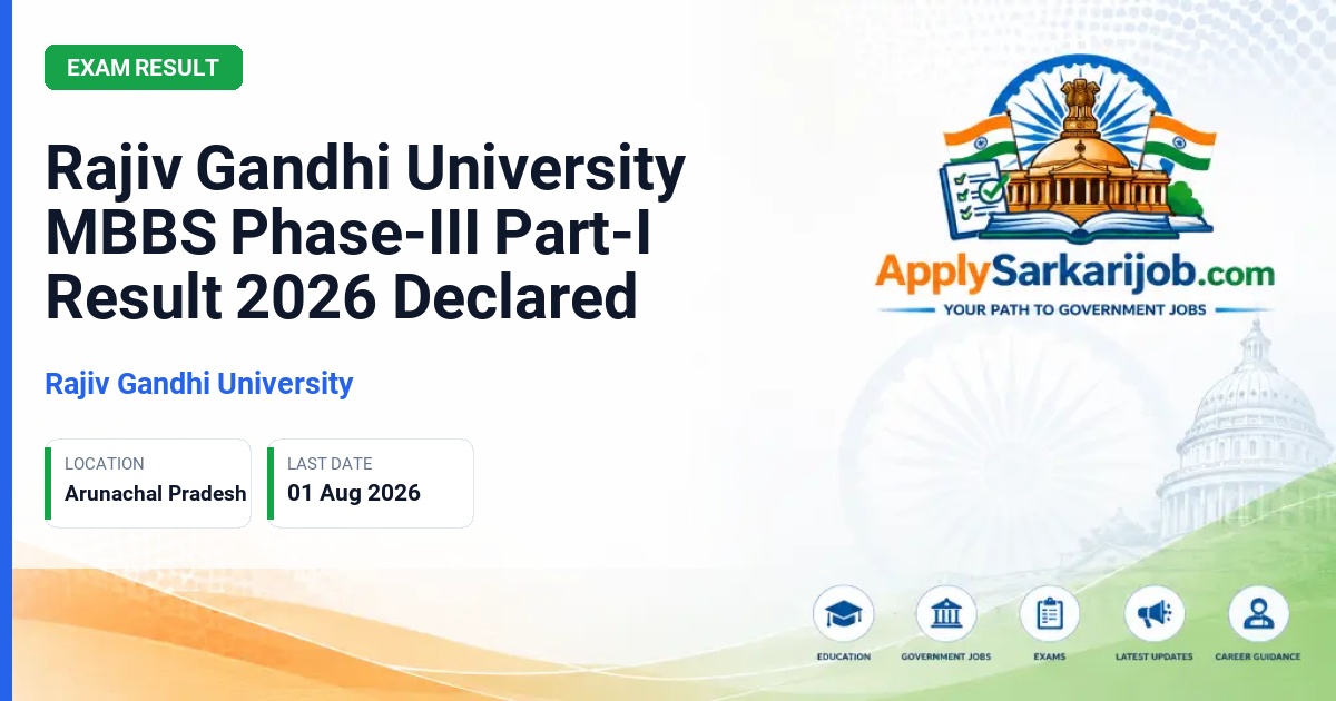 Rajiv Gandhi University - MBBS Phase-III Part-I Examination Official Notification Poster & Schedule