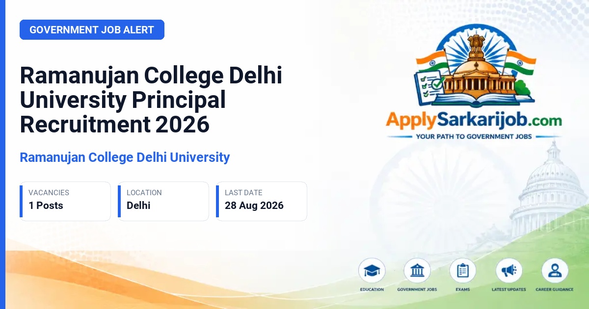 Ramanujan College Delhi University - Principal Official Notification Poster & Schedule