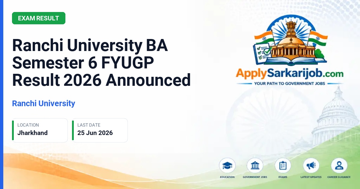Ranchi University - BA Semester VI FYUGP (Session 2022-2026) Official Notification Poster & Schedule