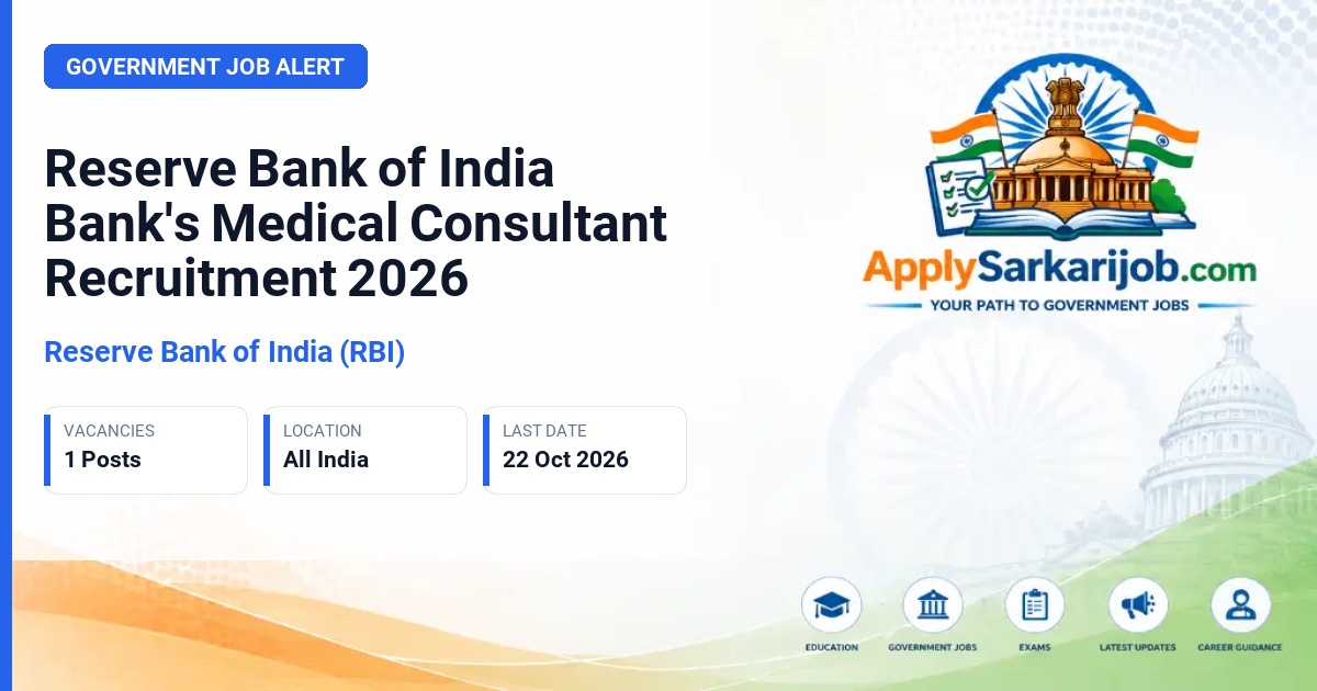 Reserve Bank of India (RBI) - Bank's Medical Consultant (BMC) Official Notification Poster & Schedule
