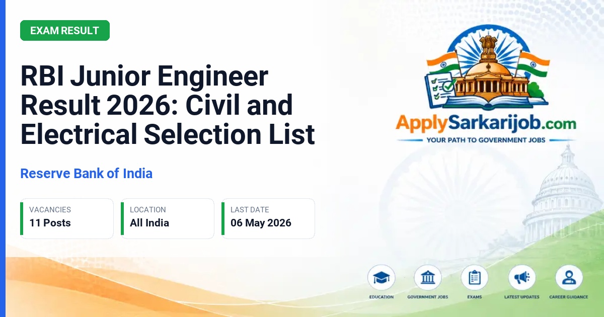 Reserve Bank of India - Junior Engineer (Civil & Electrical) Official Notification Poster & Schedule