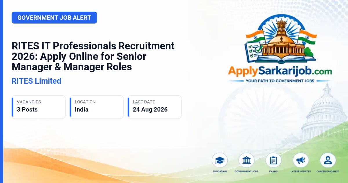 RITES Limited - Deputy General Manager, Senior Manager, Manager Official Notification Poster & Schedule