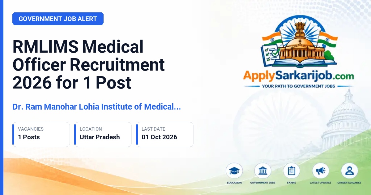 Dr. Ram Manohar Lohia Institute of Medical Sciences (RMLIMS) - Medical Officer Official Notification Poster & Schedule