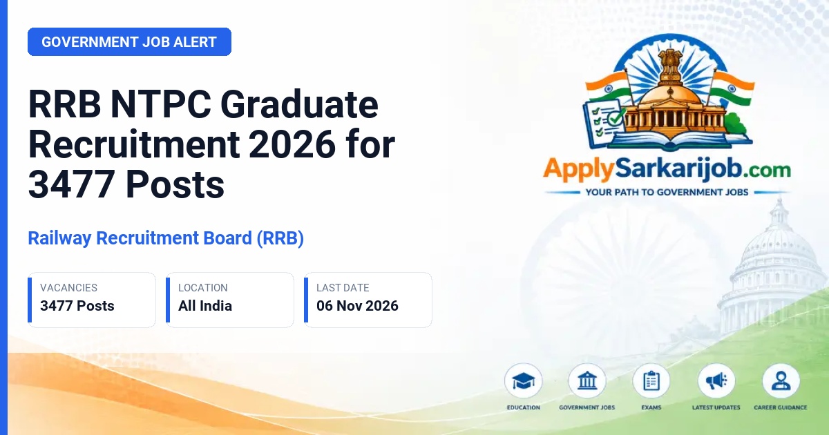 Railway Recruitment Board (RRB) - Non-Technical Popular Categories (Graduate) Official Notification Poster & Schedule