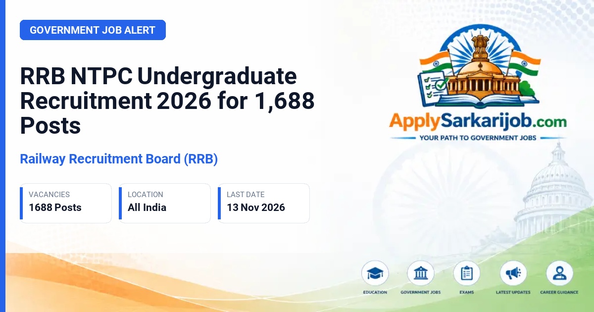 Railway Recruitment Board (RRB) - Non-Technical Popular Categories - Undergraduate Official Notification Poster & Schedule