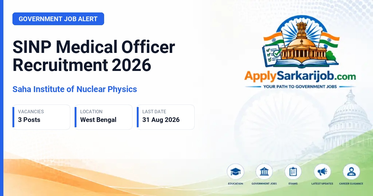 Saha Institute of Nuclear Physics - Medical Officer (Contractual) Official Notification Poster & Schedule