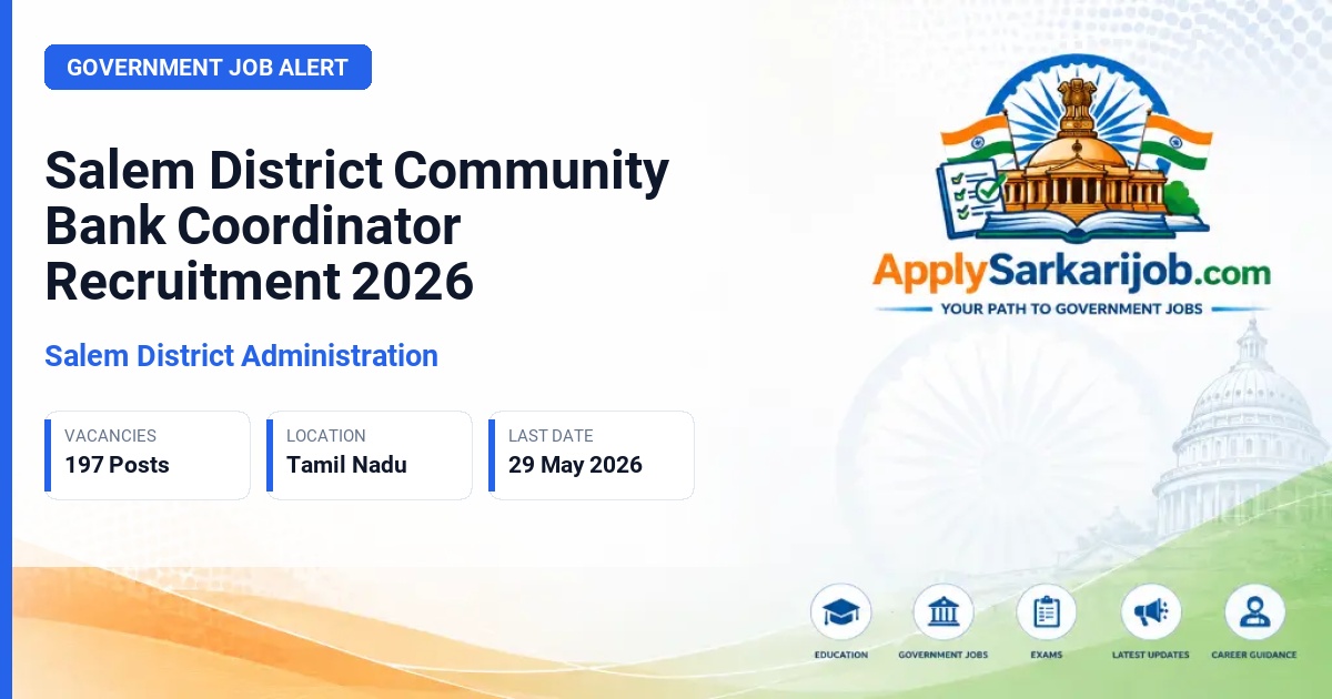 Salem District Administration - Community Bank Coordinator Official Notification Poster & Schedule