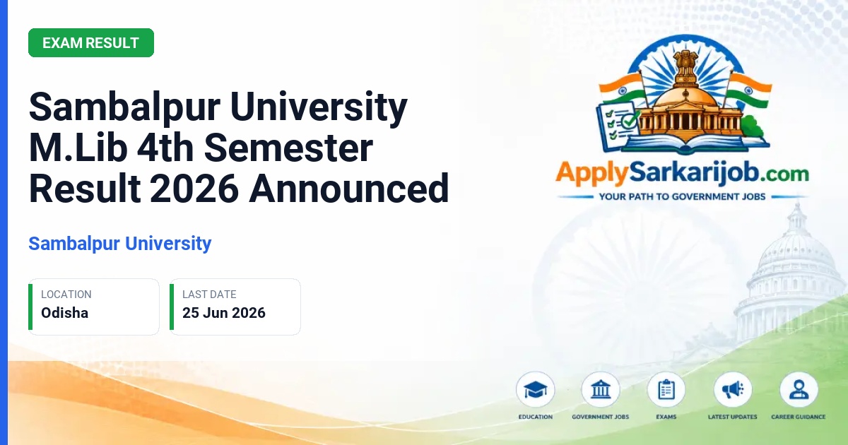 Sambalpur University - M.Lib 4th Semester Official Notification Poster & Schedule