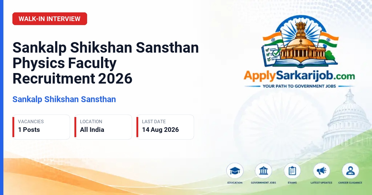 Sankalp Shikshan Sansthan - Physics Faculty Official Notification Poster & Schedule
