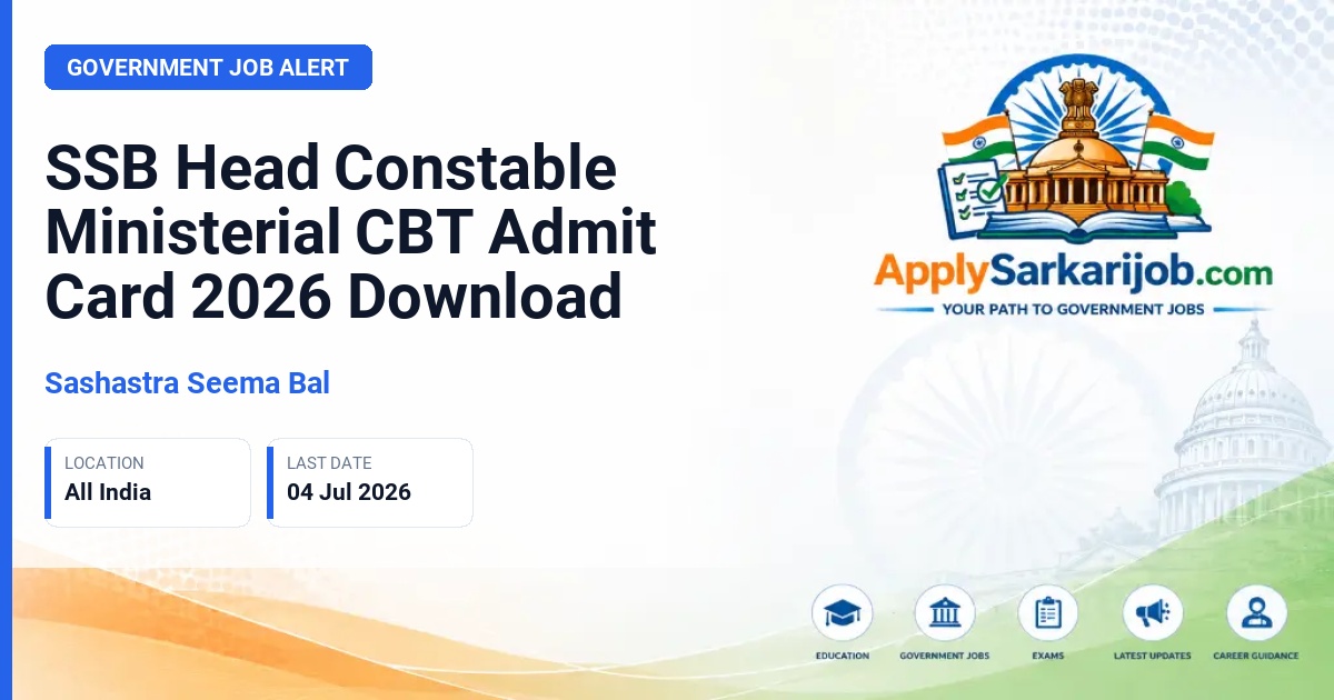 Sashastra Seema Bal - Head Constable (Ministerial) Official Notification Poster & Schedule