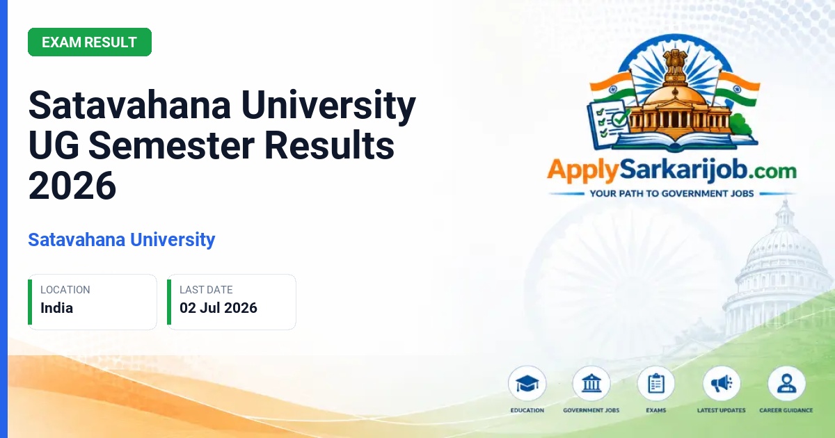 Satavahana University - Satavahana University UG Semester Results 2026 Official Notification Poster & Schedule