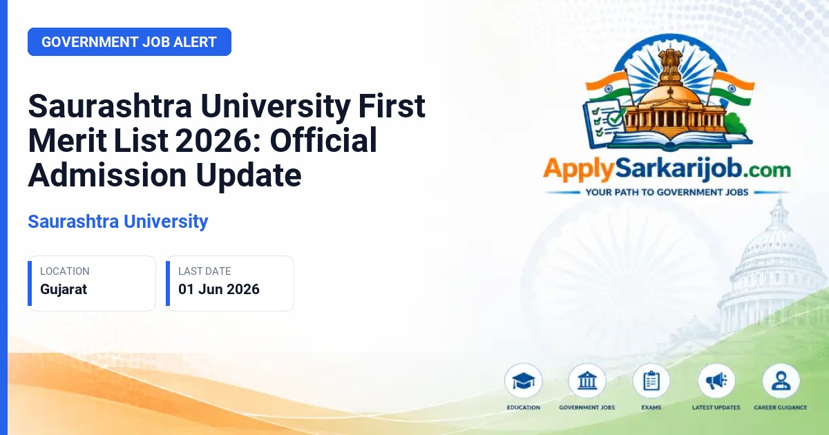 Saurashtra University - Saurashtra University First Merit List 2026: Official Admission Update Official Notification Poster & Schedule