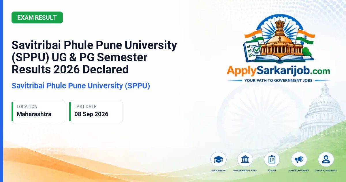 Savitribai Phule Pune University (SPPU) - UG & PG Semester/Annual Exam Results Official Notification Poster & Schedule