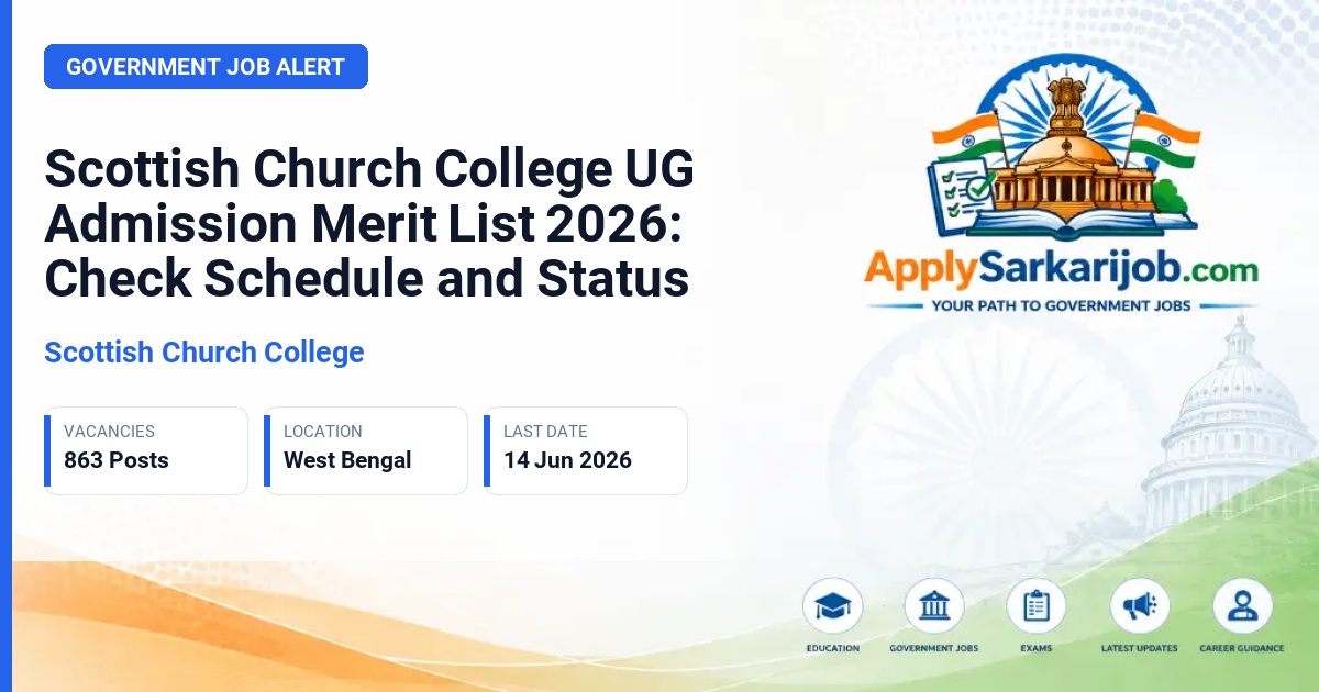 Scottish Church College - Undergraduate Programmes (UG) Official Notification Poster & Schedule