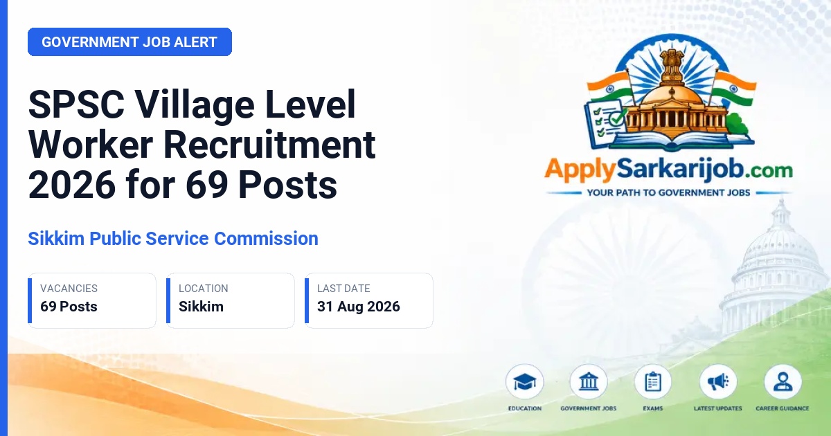 Sikkim Public Service Commission - Village Level Worker Official Notification Poster & Schedule