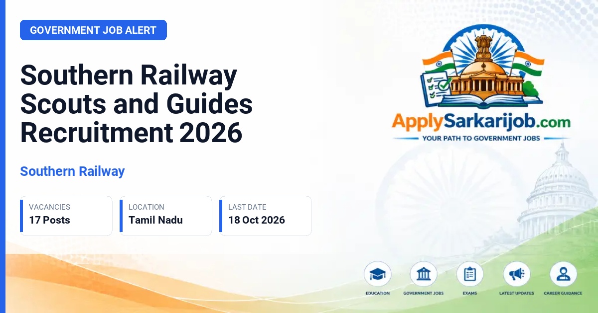 Southern Railway - Scouts and Guides Quota Posts Official Notification Poster & Schedule