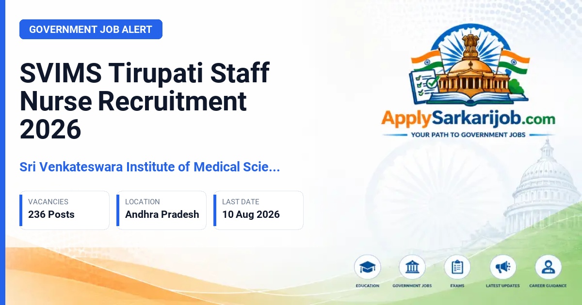 Sri Venkateswara Institute of Medical Sciences - Staff Nurse Official Notification Poster & Schedule