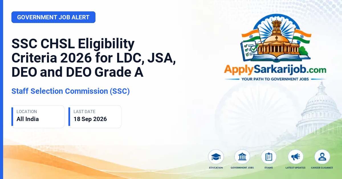 Staff Selection Commission (SSC) - Combined Higher Secondary (10+2) Level Examination, 2026 Official Notification Poster & Schedule