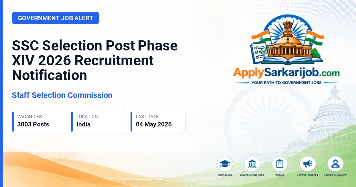 Staff Selection Commission - Selection Post Phase XIV Official Notification Poster & Schedule