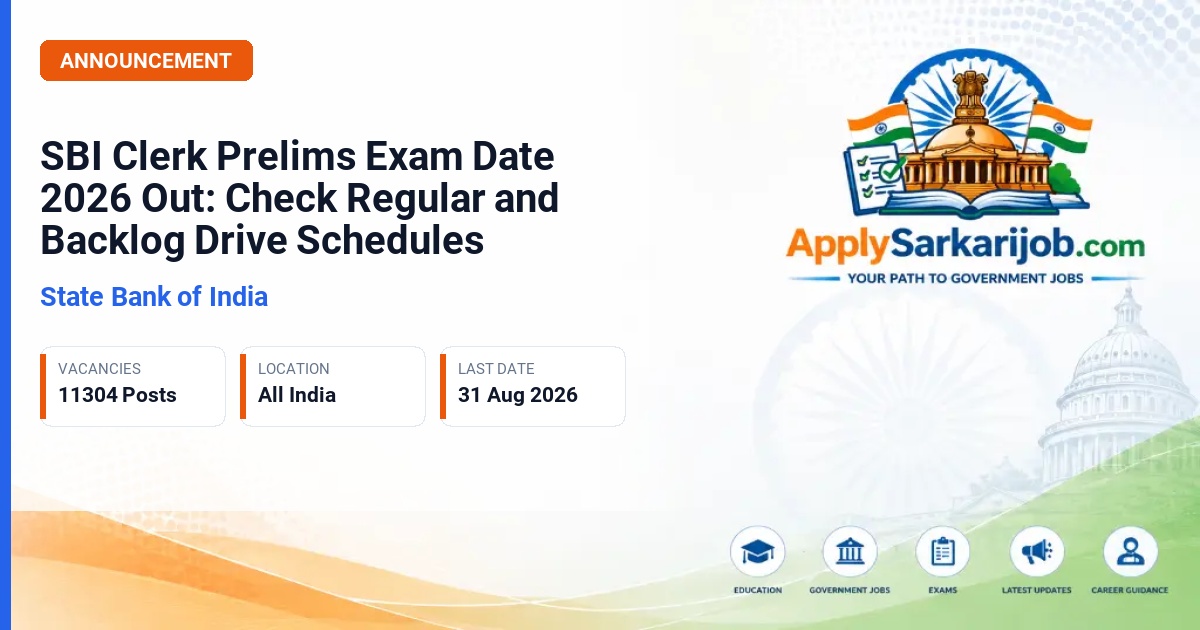 State Bank of India - Junior Associate (Customer Support & Sales) Official Notification Poster & Schedule