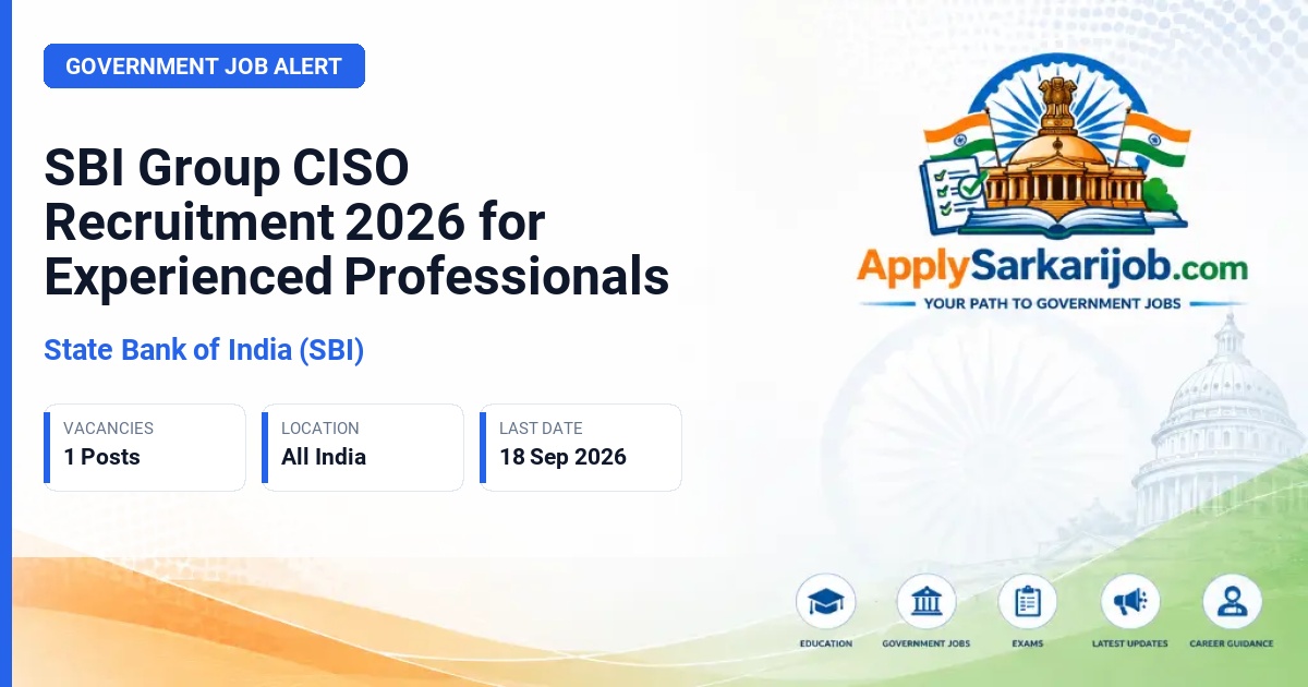 State Bank of India (SBI) - Group CISO (Chief Information Security Officer) Official Notification Poster & Schedule