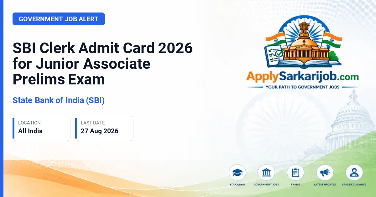 State Bank of India (SBI) - Junior Associate (Customer Support & Sales) / Clerk Official Notification Poster & Schedule