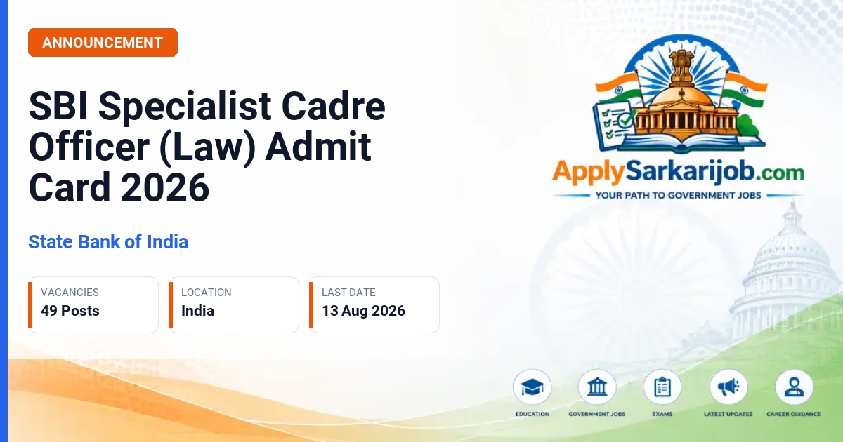 State Bank of India - Assistant Manager (Law), Deputy Manager (Law) Official Notification Poster & Schedule
