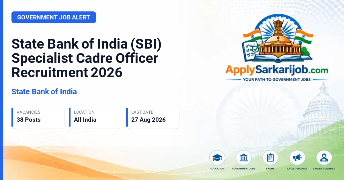 State Bank of India - Specialist Cadre Officer Official Notification Poster & Schedule